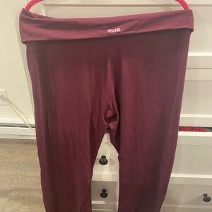 VICTORIA’S SECRET PINK Fold Over Leggings XXL Wild Rose